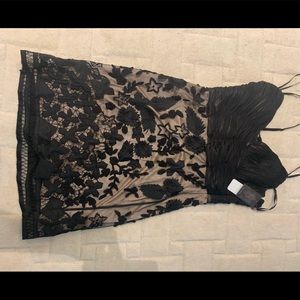 Sue Wong NWT Black and Nude Cocktail Dress Size 10